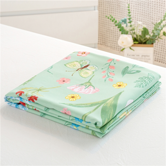 91家纺网 家纺一手货源 找家纺 棉乐町 2025新款竹纤维凉席三件套 繁花似锦-绿