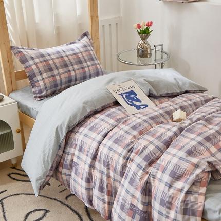 91家纺网 家纺一手货源 找家纺 晶缦家纺 2023新款全棉13372印花三件套 朗阁粉