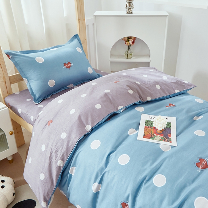 91家纺网 家纺一手货源 找家纺 晶缦家纺 2023新款全棉13372印花三件套 波点风尚兰