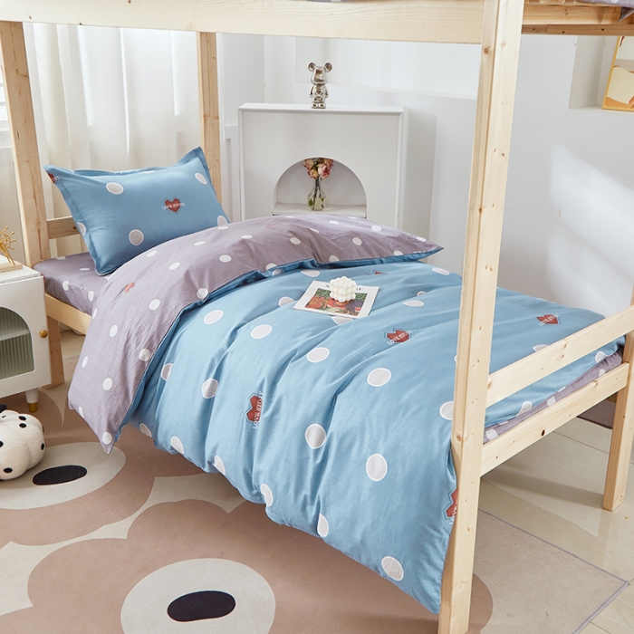 91家纺网 家纺一手货源 找家纺 晶缦家纺 2023新款全棉13372印花三件套 波点风尚兰