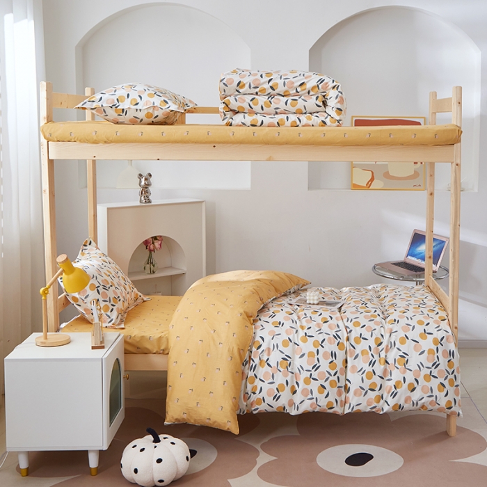 91家纺网 家纺一手货源 找家纺 晶缦家纺 2023新款全棉13372印花三件套 橙意浓浓