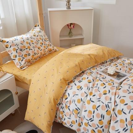 晶缦家纺 2023新款全棉13372印花三件套 橙意浓浓