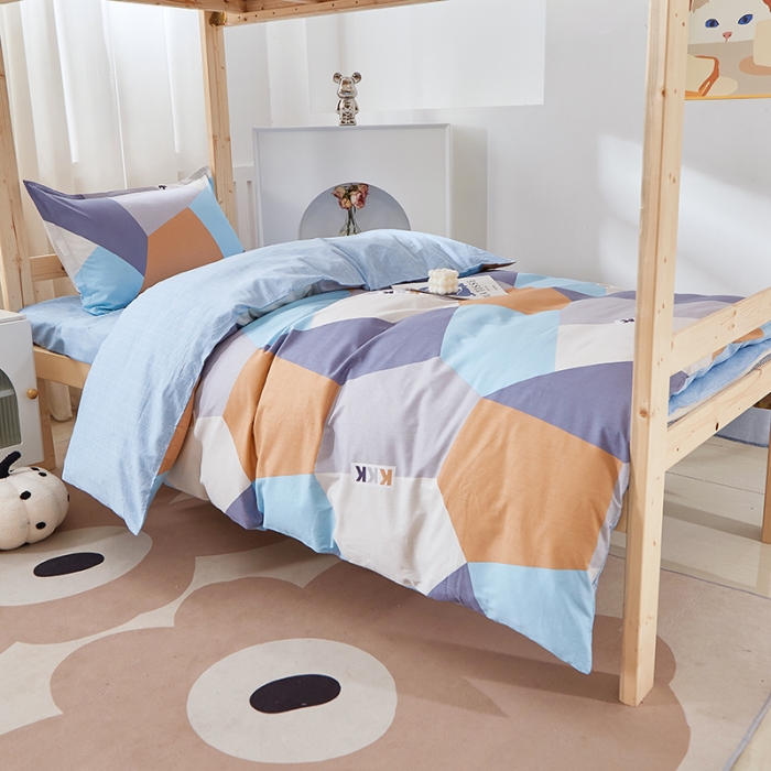 91家纺网 家纺一手货源 找家纺 晶缦家纺 2023新款全棉13372印花三件套 格致灰