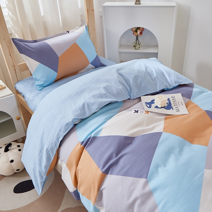 91家纺网 家纺一手货源 找家纺 晶缦家纺 2023新款全棉13372印花三件套 格致灰