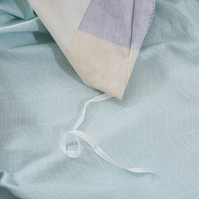 91家纺网 家纺一手货源 找家纺 晶缦家纺 2023新款全棉13372印花三件套 格致绿