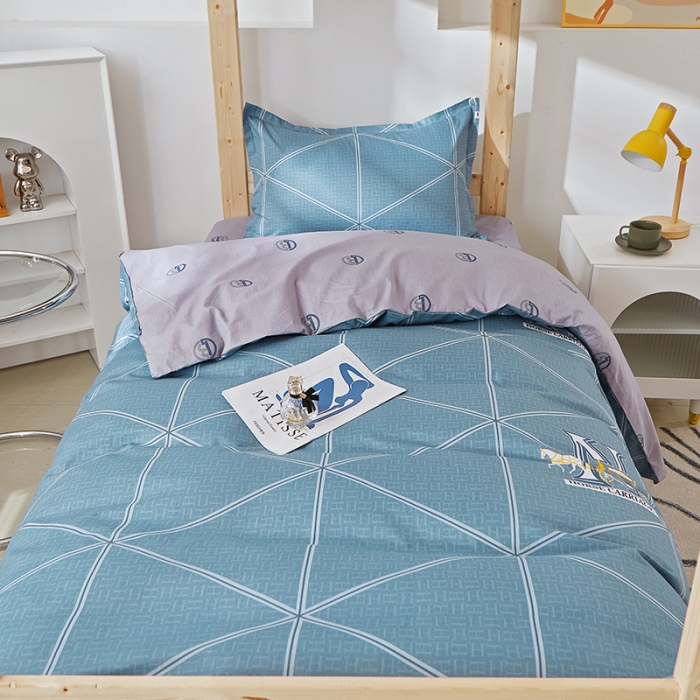 91家纺网 家纺一手货源 找家纺 晶缦家纺 2023新款全棉13372印花三件套 卡菲洛蓝