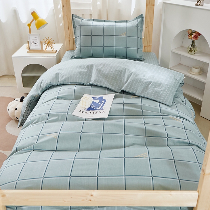 91家纺网 家纺一手货源 找家纺 晶缦家纺 2023新款全棉13372印花三件套 卡夫绿