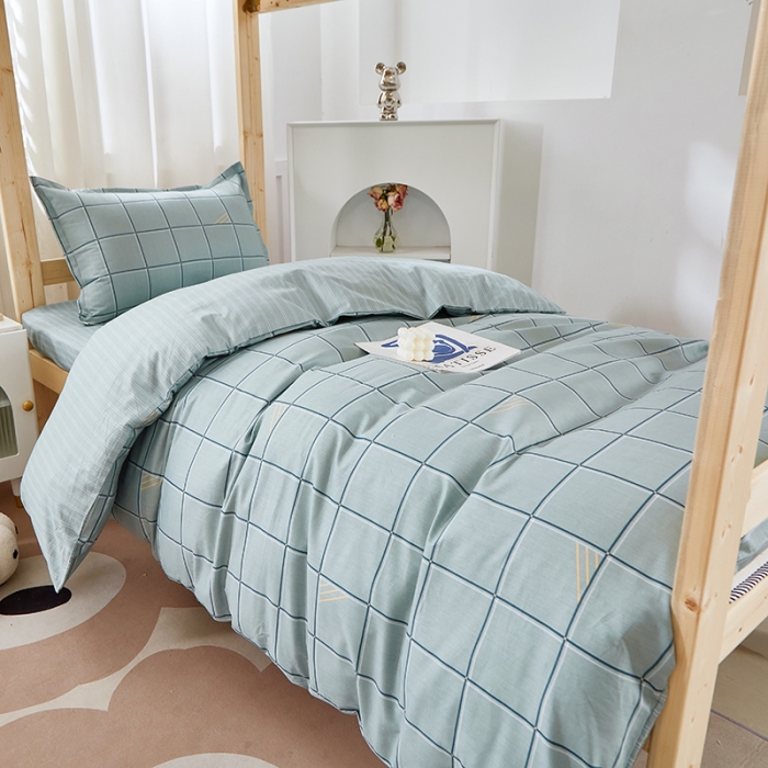 91家纺网 家纺一手货源 找家纺 晶缦家纺 2023新款全棉13372印花三件套 卡夫绿