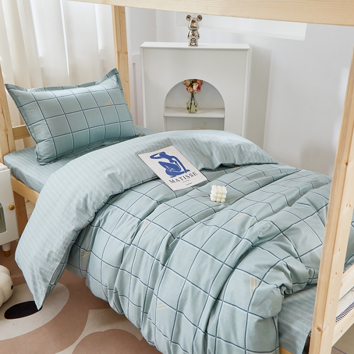 91家纺网 家纺一手货源 找家纺 晶缦家纺 2023新款全棉13372印花三件套 卡夫绿