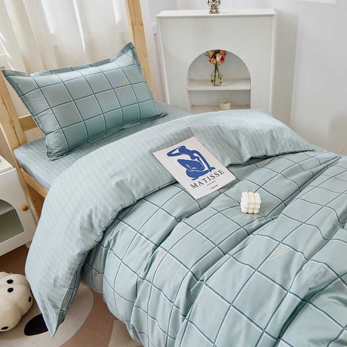 91家纺网 家纺一手货源 找家纺 晶缦家纺 2023新款全棉13372印花三件套 卡夫绿