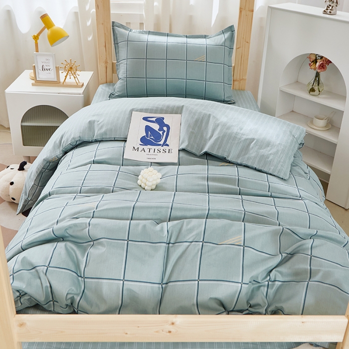 91家纺网 家纺一手货源 找家纺 晶缦家纺 2023新款全棉13372印花三件套 卡夫绿