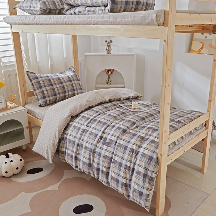 91家纺网 家纺一手货源 找家纺 晶缦家纺 2023新款全棉13372印花三件套 朗阁咖