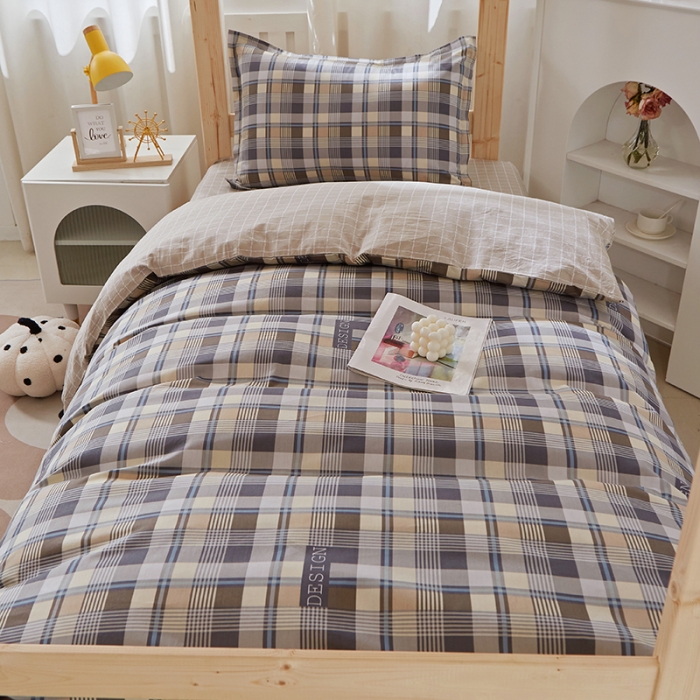 91家纺网 家纺一手货源 找家纺 晶缦家纺 2023新款全棉13372印花三件套 朗阁咖