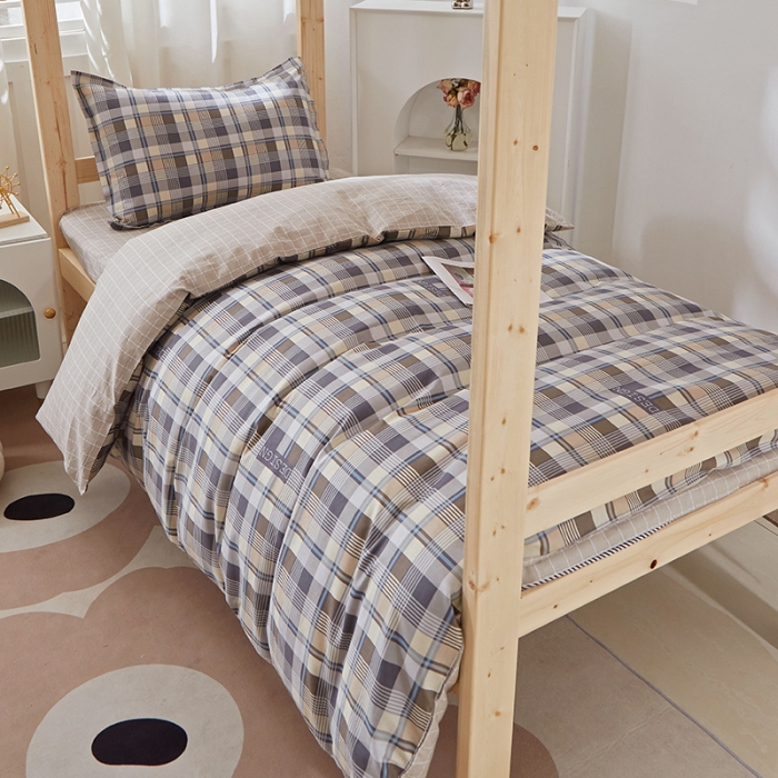 91家纺网 家纺一手货源 找家纺 晶缦家纺 2023新款全棉13372印花三件套 朗阁咖