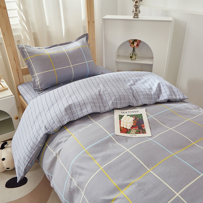 91家纺网 家纺一手货源 找家纺 晶缦家纺 2023新款全棉13372印花三件套 零度灰