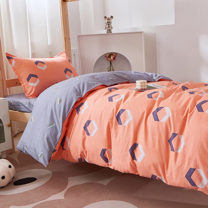 91家纺网 家纺一手货源 找家纺 晶缦家纺 2023新款全棉13372印花三件套 平行空间桔