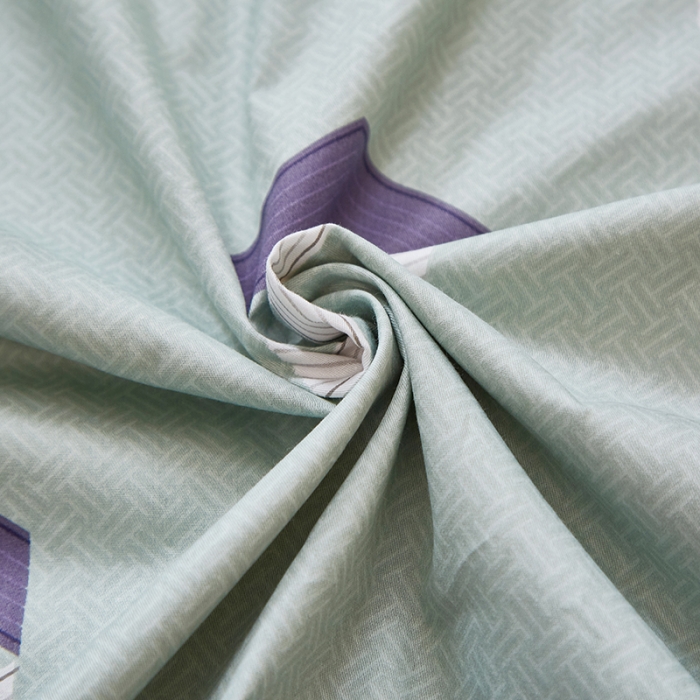 91家纺网 家纺一手货源 找家纺 晶缦家纺 2023新款全棉13372印花三件套 平行空间绿