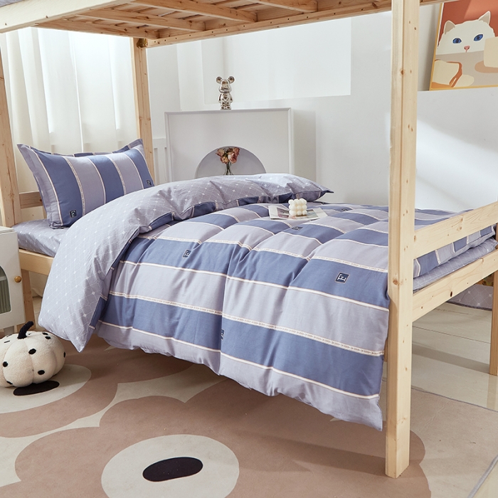 91家纺网 家纺一手货源 找家纺 晶缦家纺 2023新款全棉13372印花三件套 青春恋曲灰