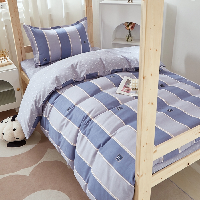 91家纺网 家纺一手货源 找家纺 晶缦家纺 2023新款全棉13372印花三件套 青春恋曲灰