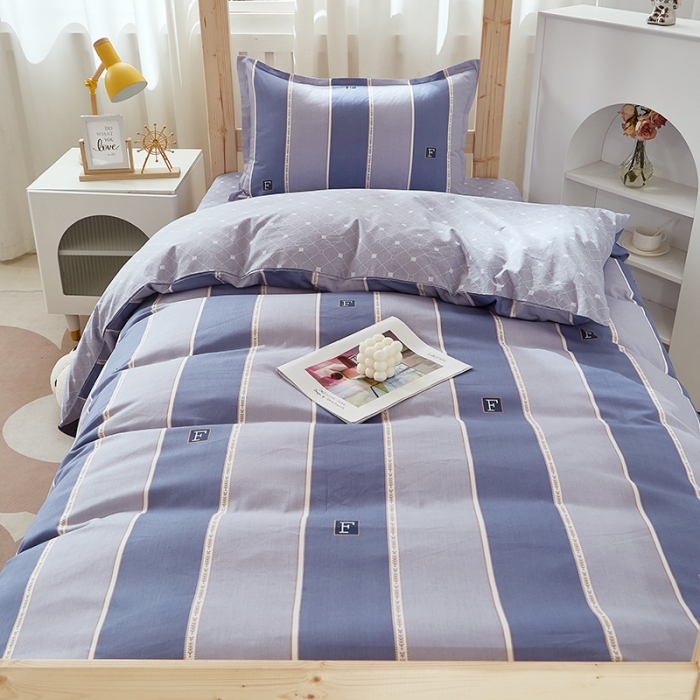 91家纺网 家纺一手货源 找家纺 晶缦家纺 2023新款全棉13372印花三件套 青春恋曲灰