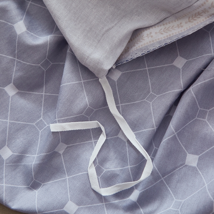 91家纺网 家纺一手货源 找家纺 晶缦家纺 2023新款全棉13372印花三件套 青春恋曲灰