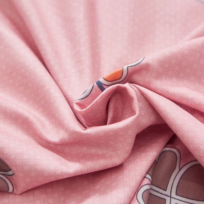 91家纺网 家纺一手货源 找家纺 晶缦家纺 2023新款全棉13372印花三件套 四叶草粉