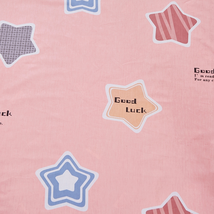 91家纺网 家纺一手货源 找家纺 晶缦家纺 2023新款全棉13372印花三件套 小星星粉