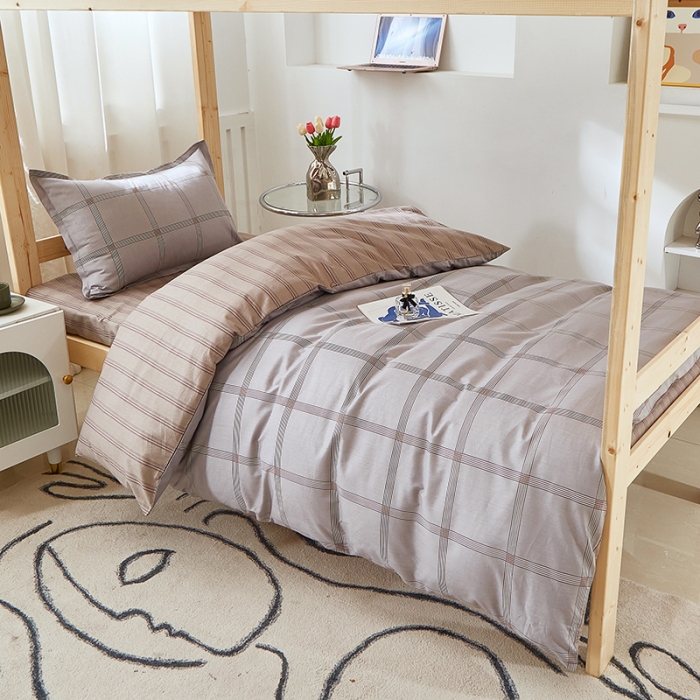 91家纺网 家纺一手货源 找家纺 晶缦家纺 2023新款全棉13372印花三件套 星尚 浅灰