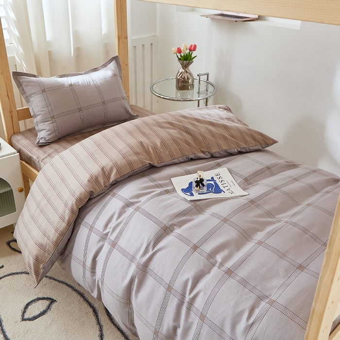 91家纺网 家纺一手货源 找家纺 晶缦家纺 2023新款全棉13372印花三件套 星尚 浅灰