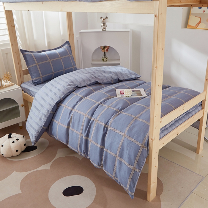 91家纺网 家纺一手货源 找家纺 晶缦家纺 2023新款全棉13372印花三件套 星尚蓝