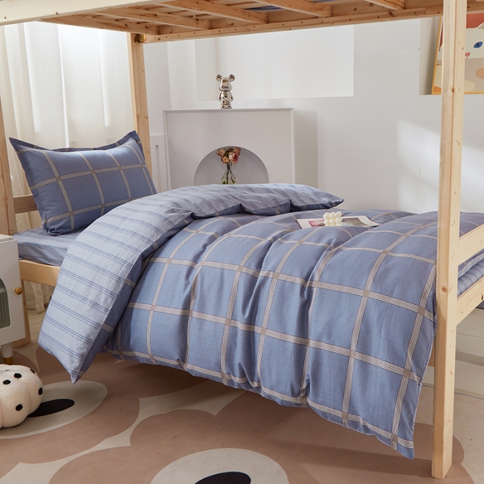 91家纺网 家纺一手货源 找家纺 晶缦家纺 2023新款全棉13372印花三件套 星尚蓝