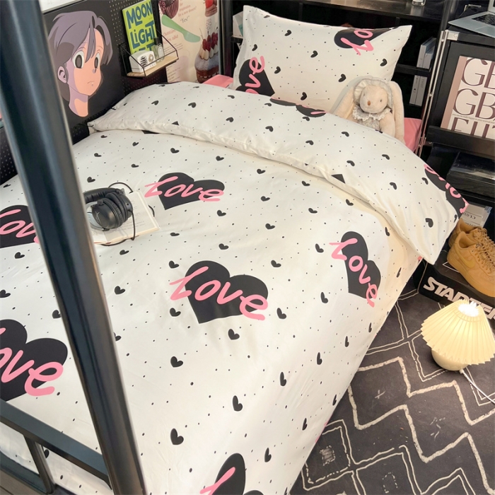 91家纺网 家纺一手货源 找家纺 HL原创 2023新款学生季宿舍套件三件套 城市之恋