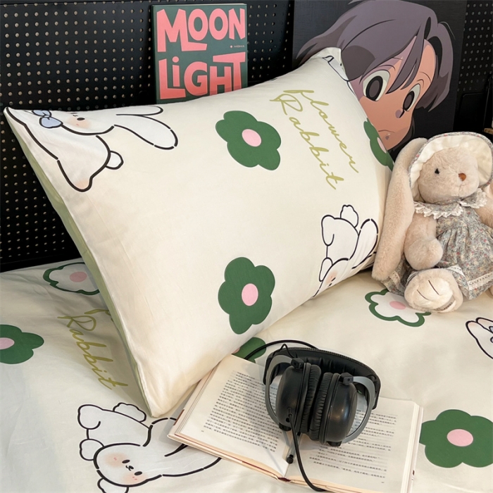 91家纺网 家纺一手货源 找家纺 HL原创 2023新款学生季宿舍套件三件套 欢乐兔