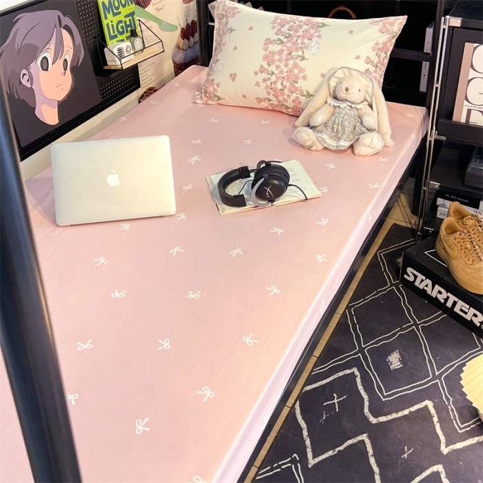 91家纺网 家纺一手货源 找家纺 HL原创 2023新款学生季宿舍套件三件套 小花兔-粉