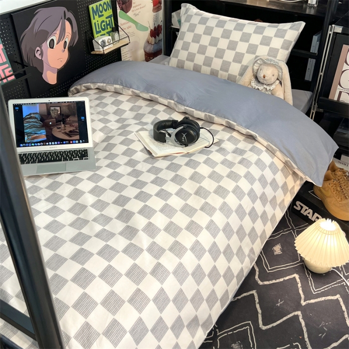 91家纺网 家纺一手货源 找家纺 HL原创 2023新款学生季宿舍套件三件套 雅灰