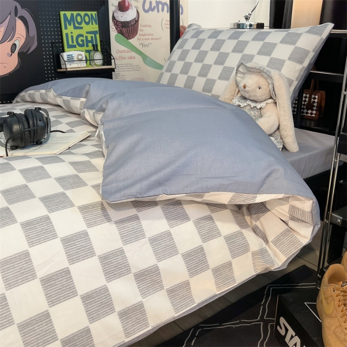 91家纺网 家纺一手货源 找家纺 HL原创 2023新款学生季宿舍套件三件套 雅灰