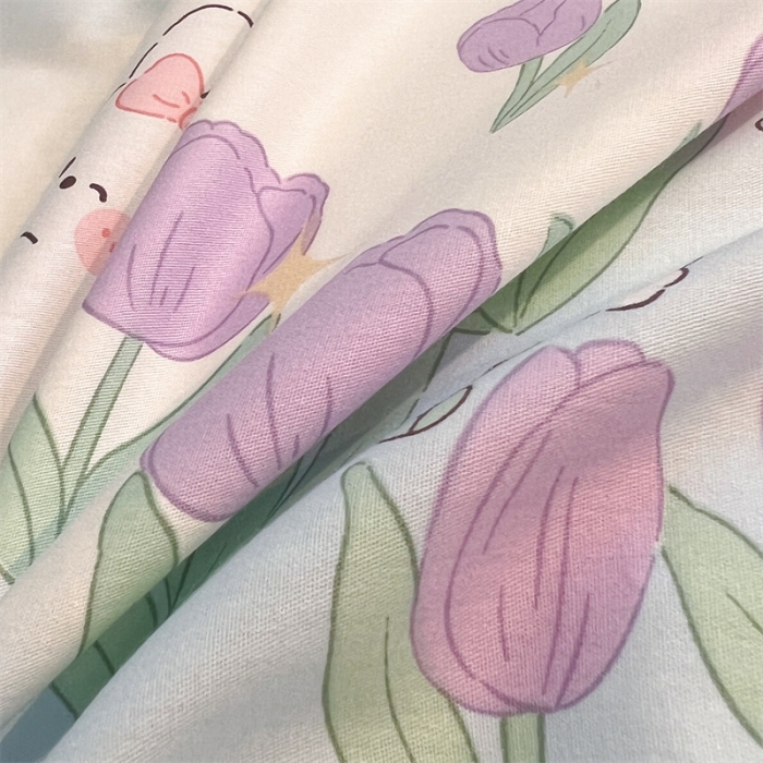 91家纺网 家纺一手货源 找家纺 HL原创 2023新款学生季宿舍套件三件套 郁金香小兔