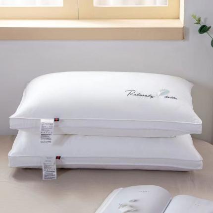 （总）拾光枕芯  2023新款全棉羽毛刺绣高档酒店枕芯