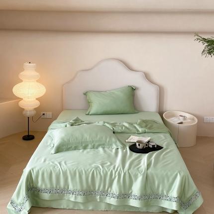 91家纺网 家纺一手货源 找家纺 总 若未 50S进口奥地利兰精天丝复古清新美式轻法镂空夏被四件套-奥丽