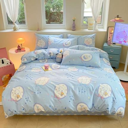 91家纺网 家纺一手货源 找家纺 (总) 桃子 2023新款三丽鸥正版授权纯棉印花系列四件套