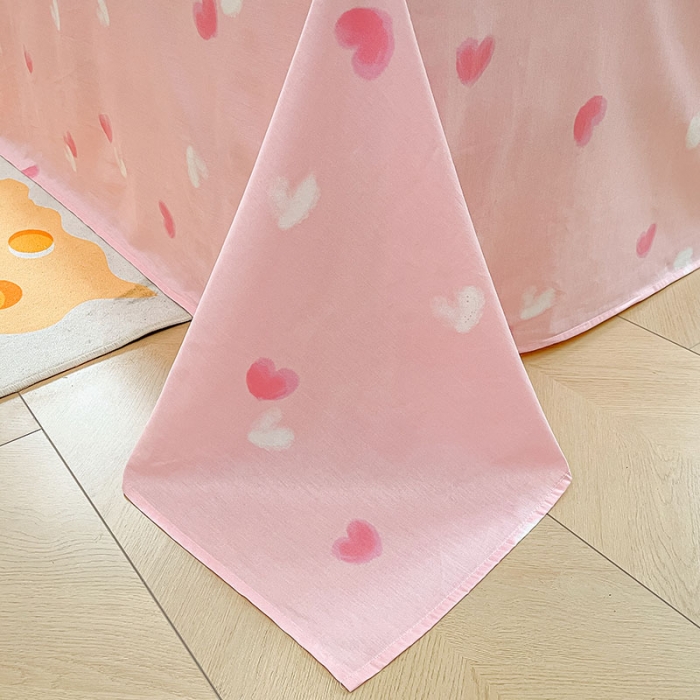 91家纺网 家纺一手货源 找家纺 桃子 2023新款ins小清新碎花卡通纯棉系列四件套 棉-爱心郁金香