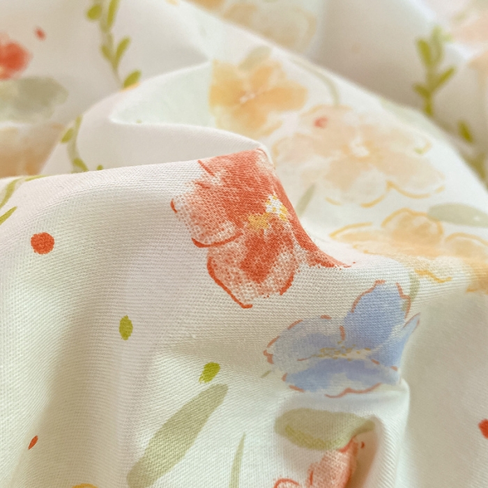 91家纺网 家纺一手货源 找家纺 桃子 2023新款ins小清新碎花卡通纯棉系列四件套 棉-初夏