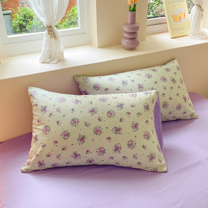 91家纺网 家纺一手货源 找家纺 桃子 2023新款ins小清新碎花卡通纯棉系列四件套 棉-浮影