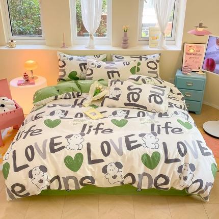 桃子 2023新款ins小清新碎花卡通纯棉系列四件套 棉-汪汪队