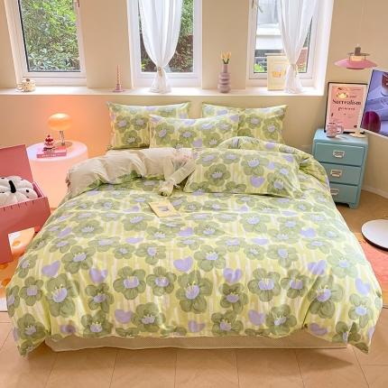 桃子 2023新款ins小清新碎花卡通纯棉系列四件套 棉-悦彩