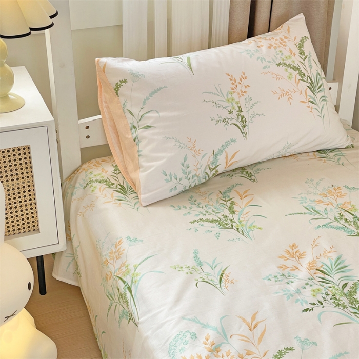 91家纺网 家纺一手货源 找家纺 名兮 2023新款全棉学生上下铺床单 爱莲娜