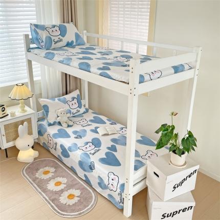 名兮 2023新款全棉学生上下铺床单 波波熊