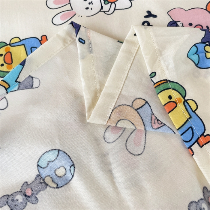 91家纺网 家纺一手货源 找家纺 名兮 2023新款全棉学生上下铺床单 动物派对