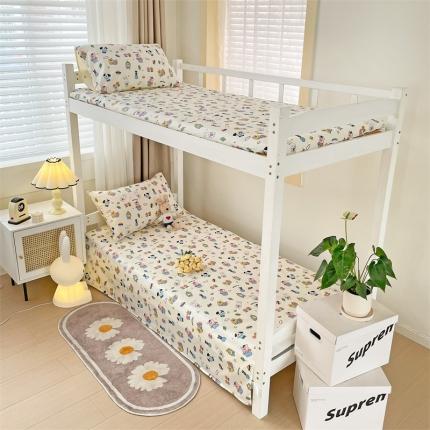 名兮 2023新款全棉学生上下铺床单 动物派对