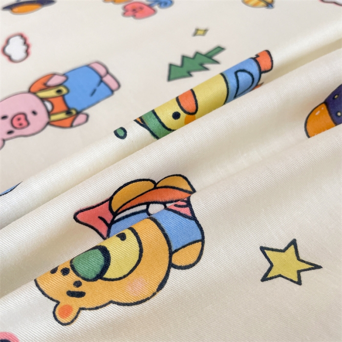 91家纺网 家纺一手货源 找家纺 名兮 2023新款全棉学生上下铺床单 动物派对